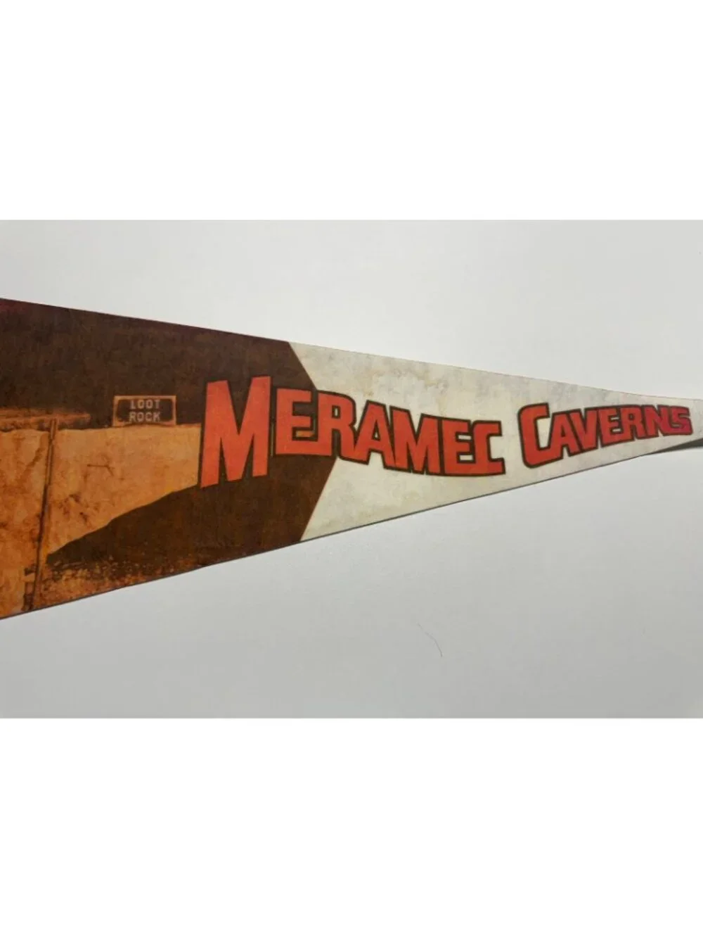 Vintage Meramec Caverns pennant Jesse and Frank James